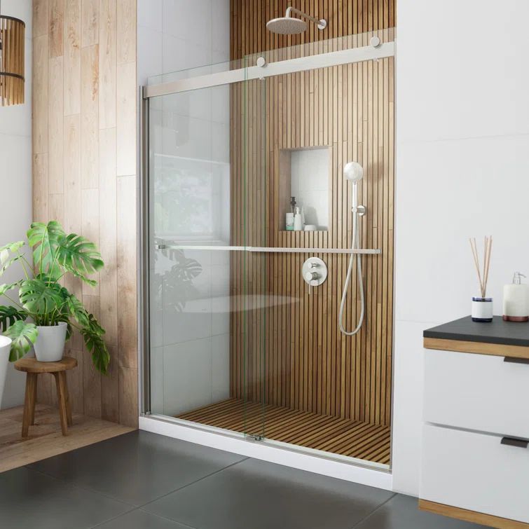 Sapphire 56-60" Brushed Nickel Semi-Frameless Sliding Shower Door