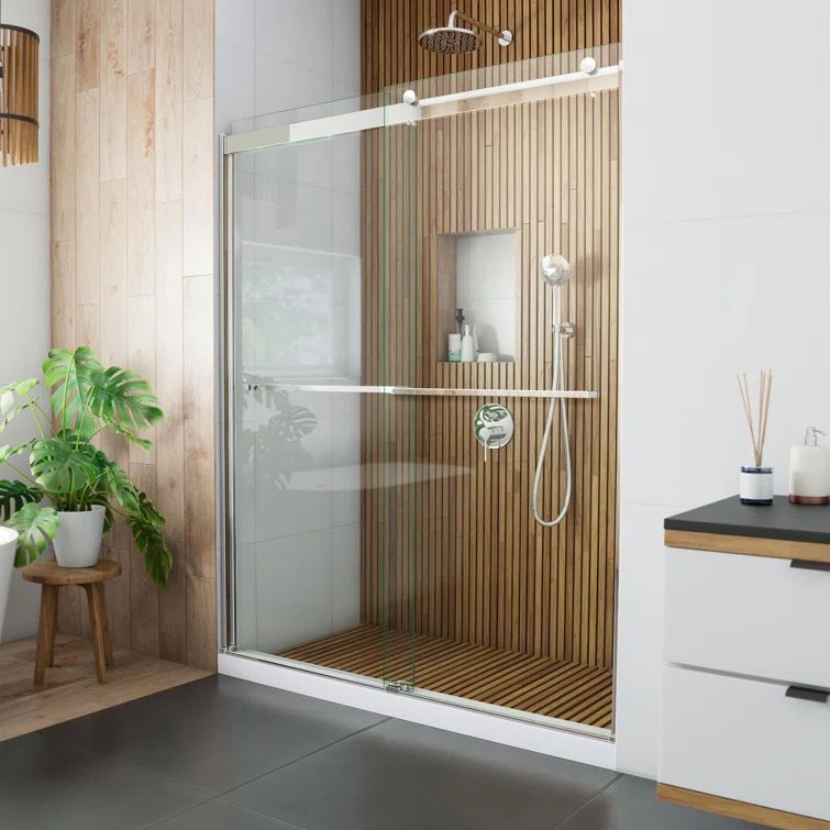 Sapphire 56-60" Clear Glass Semi-Frameless Sliding Shower Door