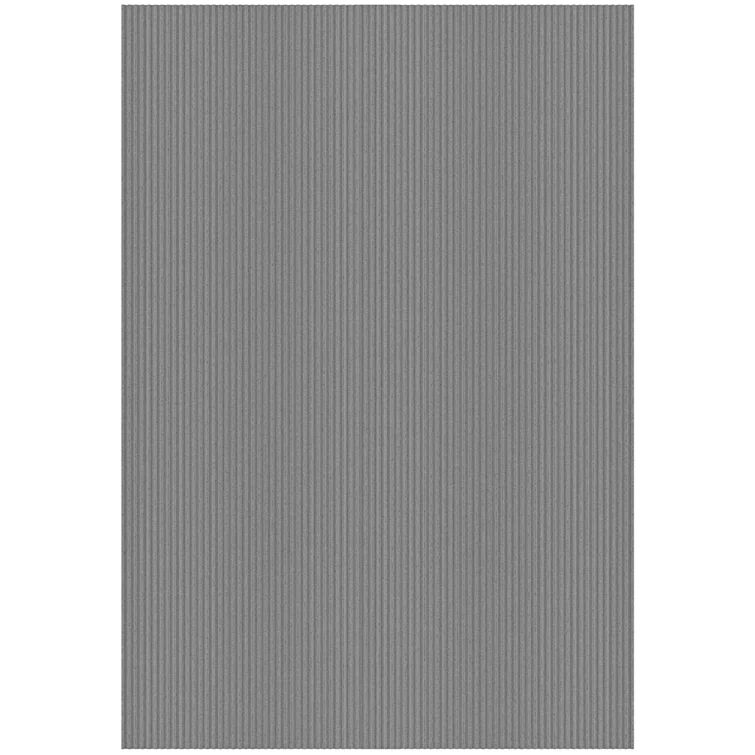Gray Synthetic Non-Slip Rectangle Runner Rug