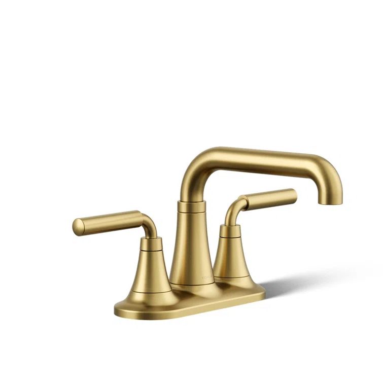 Tone Vibrant Brushed Moderne Brass Two-Handle Centerset Bathroom Faucet