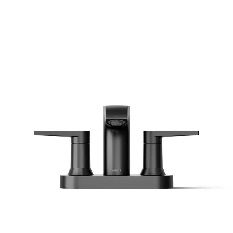 Matte Black Modern Metal Bathroom Sink Faucet with Pop-Up Drain