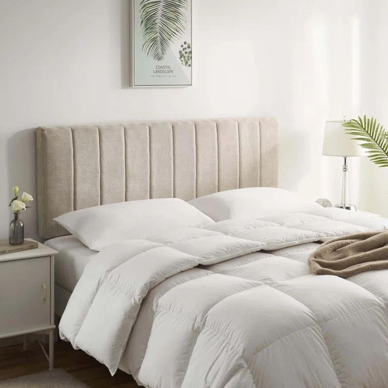 Beige Twin Upholstered Tufted Wall Mounted Headboard