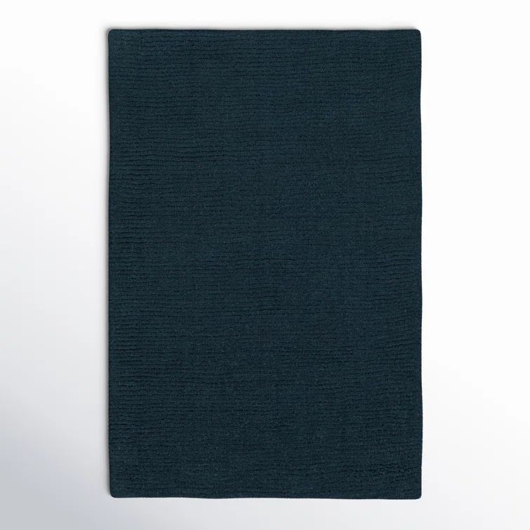 Handmade Dark Blue Wool Tufted 6' x 9' Area Rug