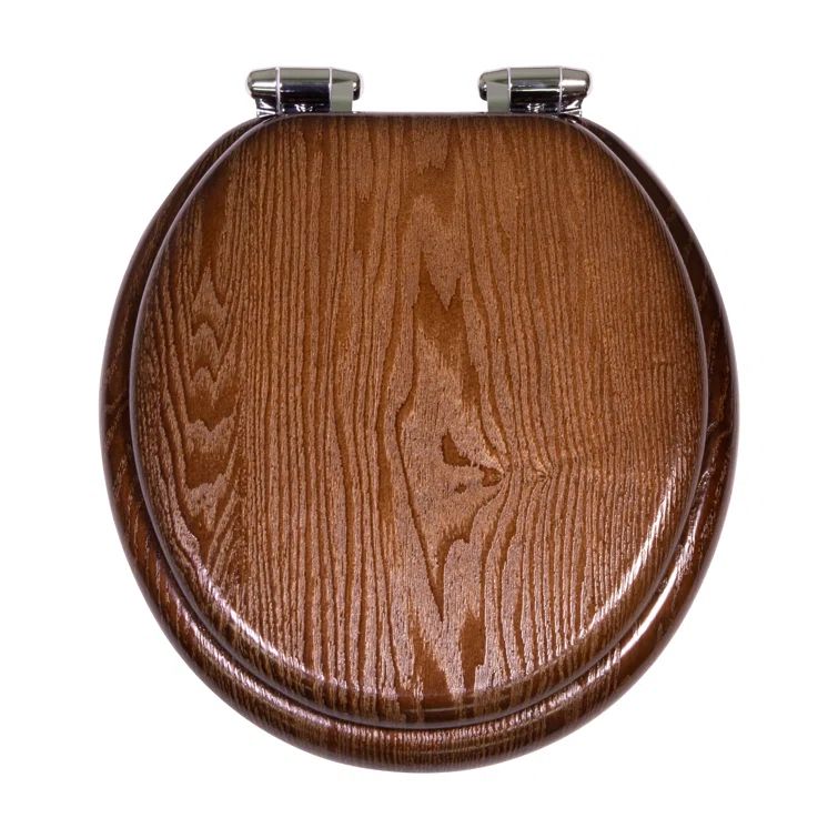 Dalton Java Brown Round Wooden Soft Close Toilet Seat