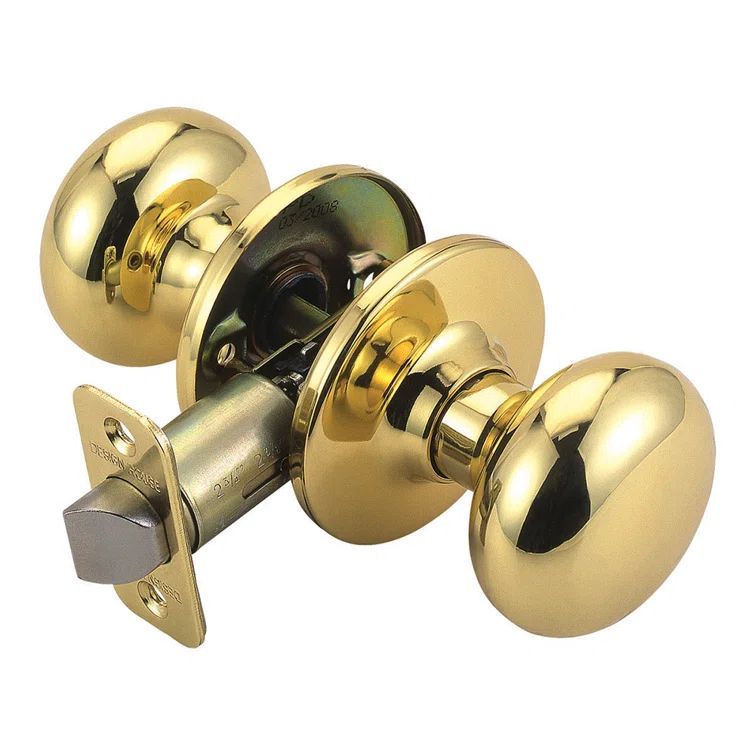 Polished Brass Flat Ball Passage Door Knob