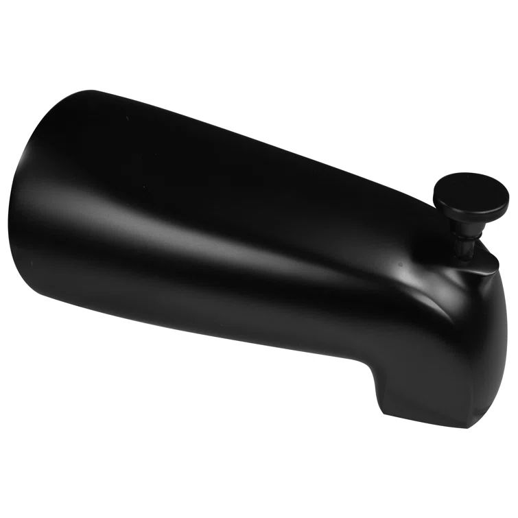 Matte Black Brass Wall Mounted Tub Spout with Diverter