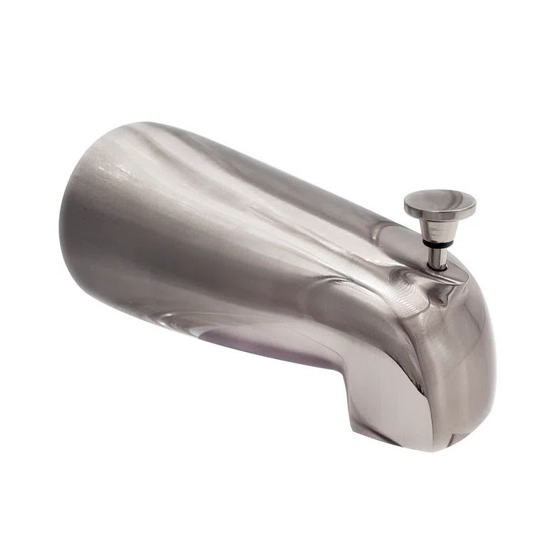 Satin Nickel Wall Mounted Tub Spout with Diverter