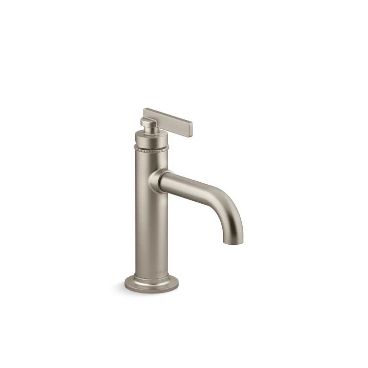 Vibrant Brushed Nickel Single-Handle Bathroom Sink Faucet