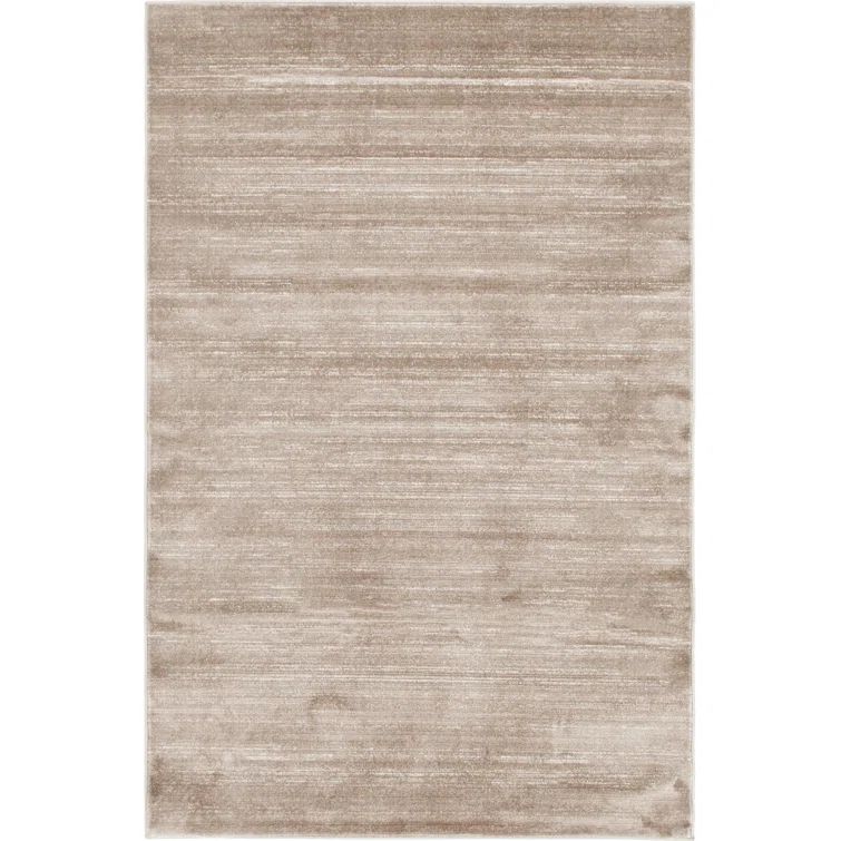 Reversible Easy-Care Brown Synthetic 4' x 6' Area Rug
