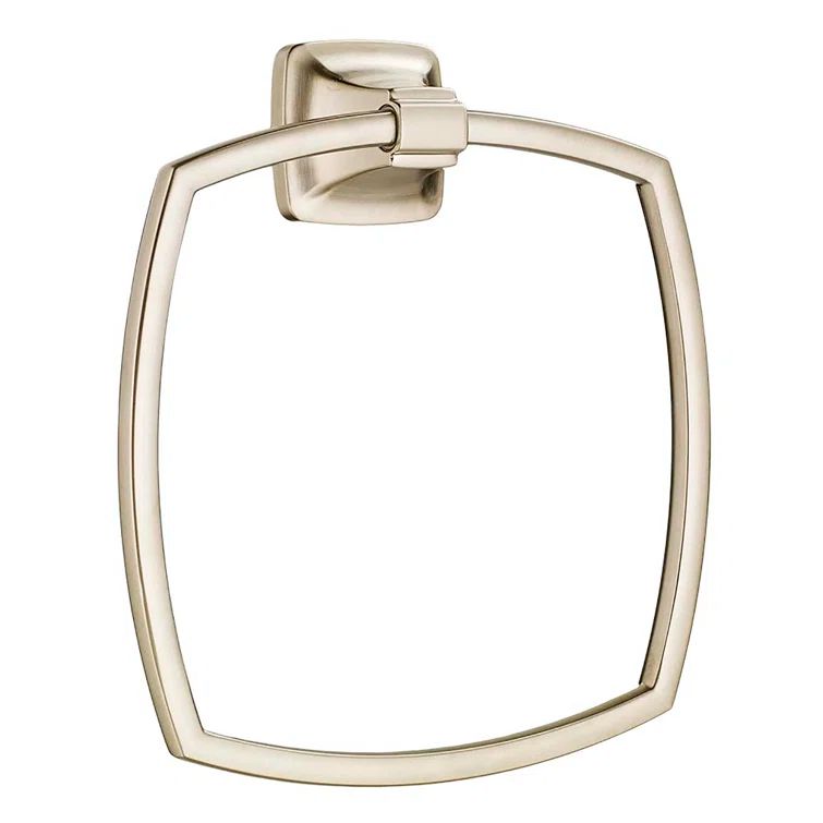 Brushed Nickel Rectangular Wall Mounted Towel Ring