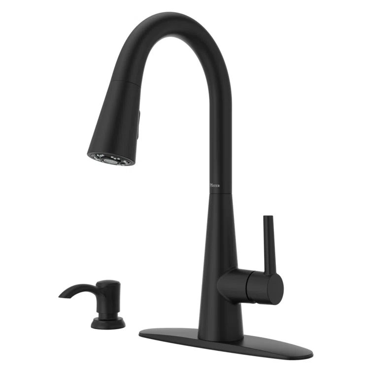 Matte Black High Arc Kitchen Faucet with Pull-Down Spray
