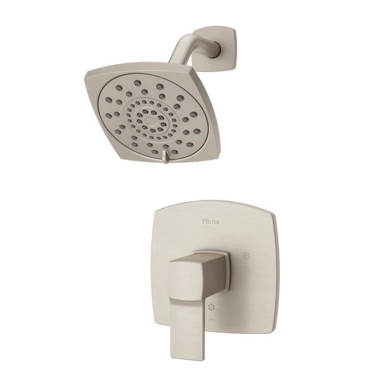 Deckard Brushed Nickel Modern Wall Mounted Shower Faucet