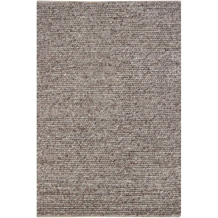Hand-Woven Brown Wool Braided Shag Rug 7'9" x 10'6"