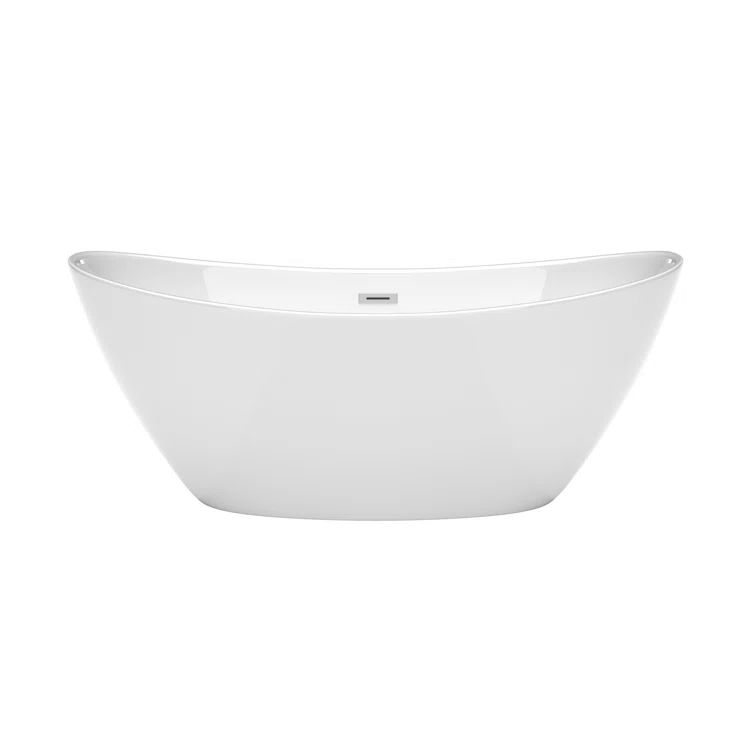 Dorrit 66" White Acrylic Freestanding Soaking Bathtub