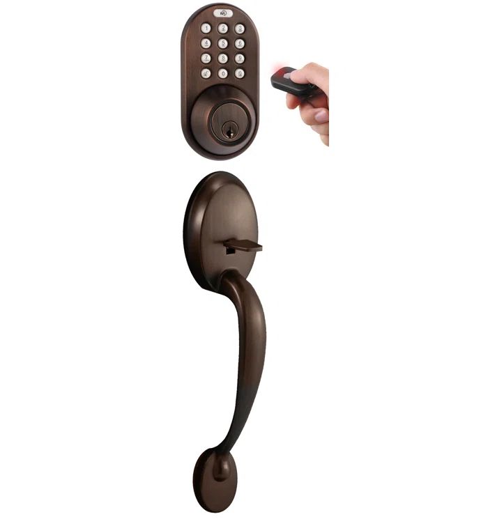 Oil Rubbed Bronze Electronic Deadbolt with Keypad and Handle