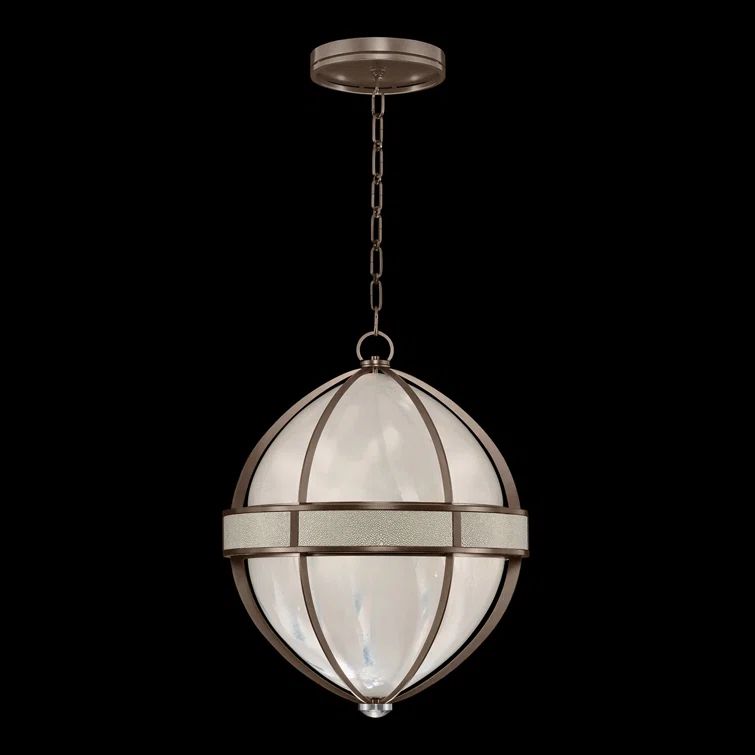 Mirage 18.75" Bronze and Nickel Pendant Light with Coco Shade