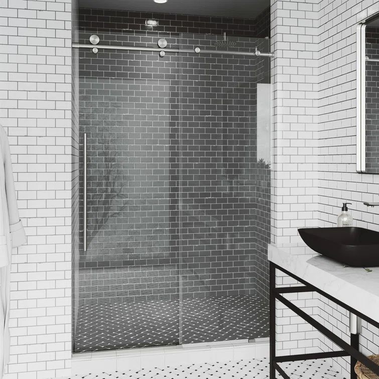 Elan E-Class 44-48" Frameless Sliding Shower Door with Clear Glass