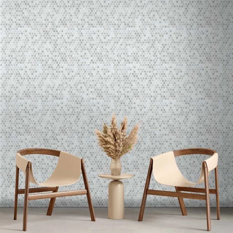 Eterna Penny Shabby Gray 12"x12" Recycled Glass Mosaic Tile