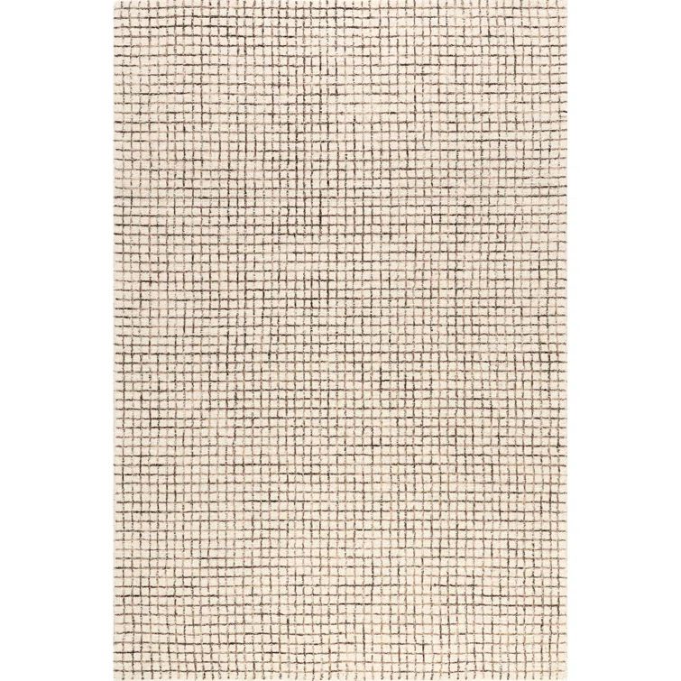 Cream Hand-Tufted Wool Rectangular 8' x 10' Area Rug
