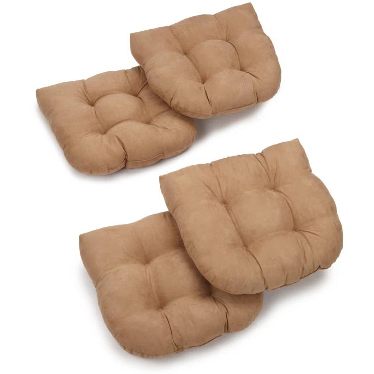 Java Microsuede U-Shaped Indoor Chair Cushions Set of 4