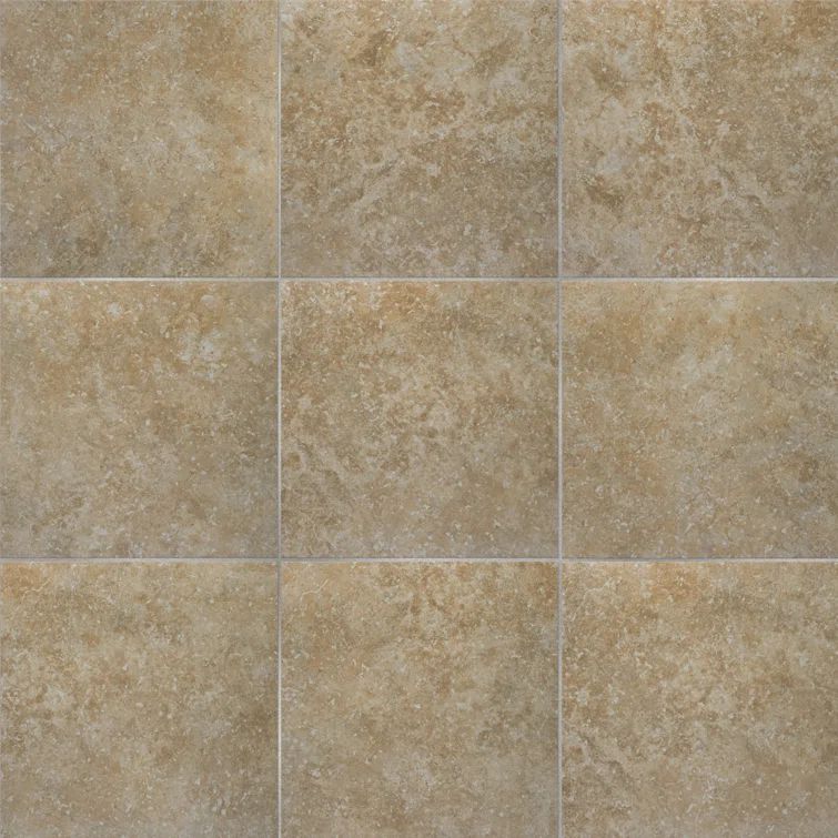 Roma 13" x 13" Beige Glazed Porcelain Floor and Wall Tile
