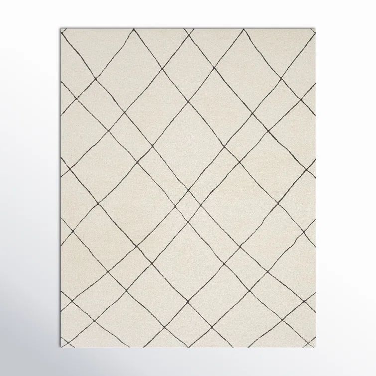Seaton 8' x 10' Handmade Tufted Spot Wool Black Area Rug