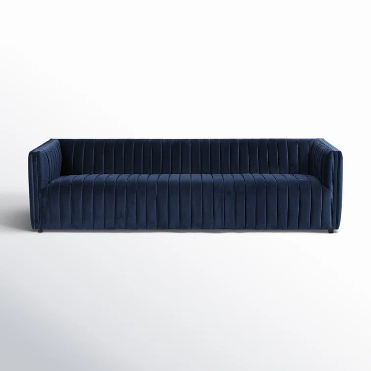 Sapphire Navy Tufted Velvet Stationary Sofa
