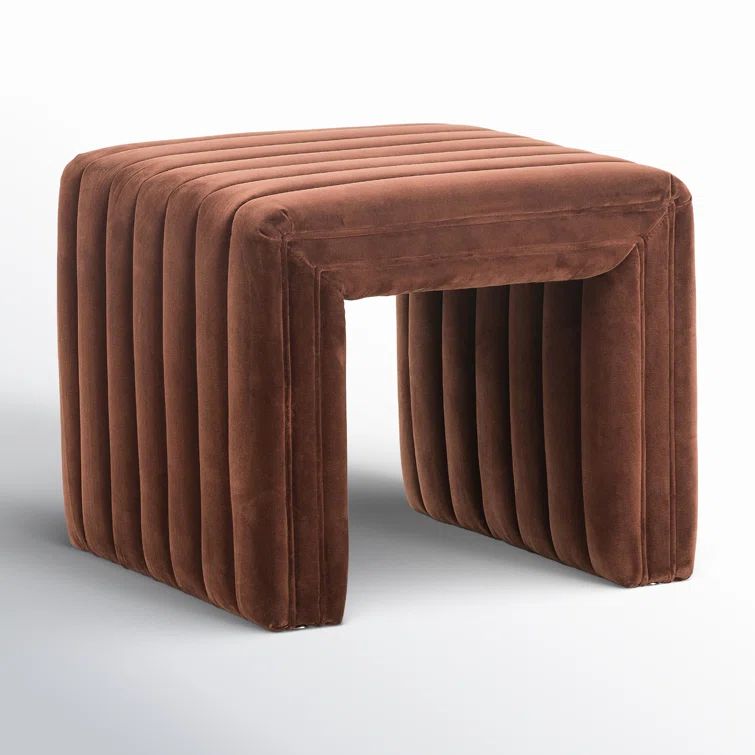 Surrey Auburn Velvet Tufted Square Ottoman