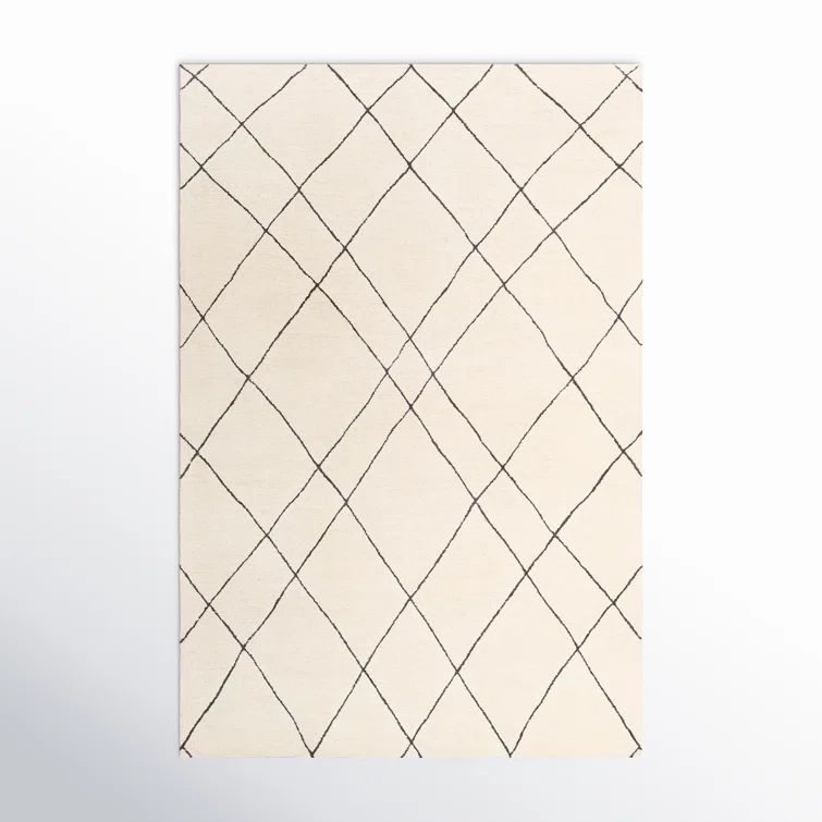 Elegant Black Spot 6' x 9' Hand Tufted Wool Rug
