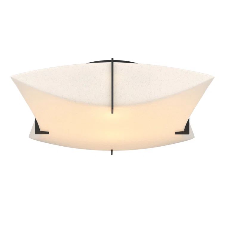 Bento 17" Black Nickel 2-Light Indoor Damp Flush Mount with Spun Frost Shade