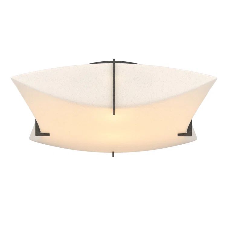 Bento 17" Natural Iron Crystal Semi Flush Mount Light