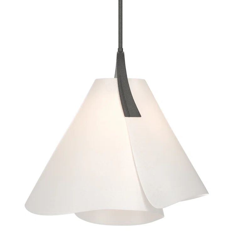 Black and Spun Frost Iron Cone Pendant Light