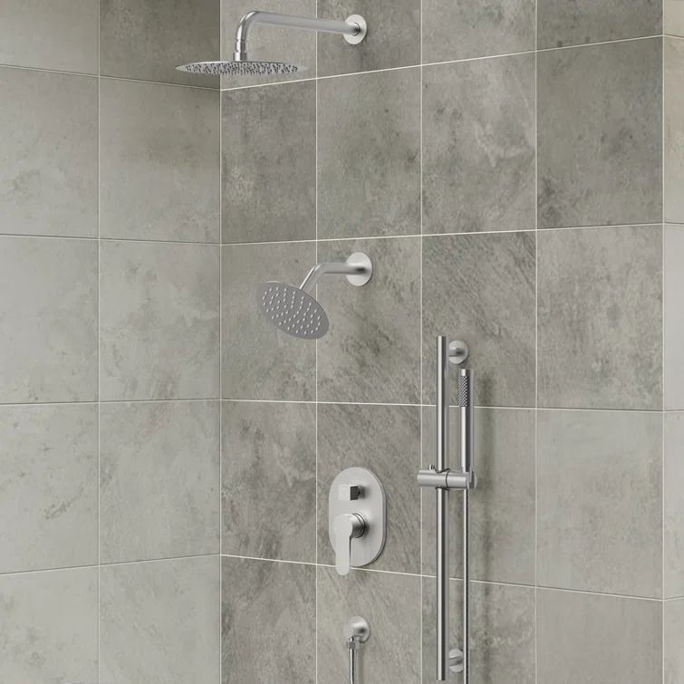 Dual Function Brushed Nickel Stainless Steel Shower System