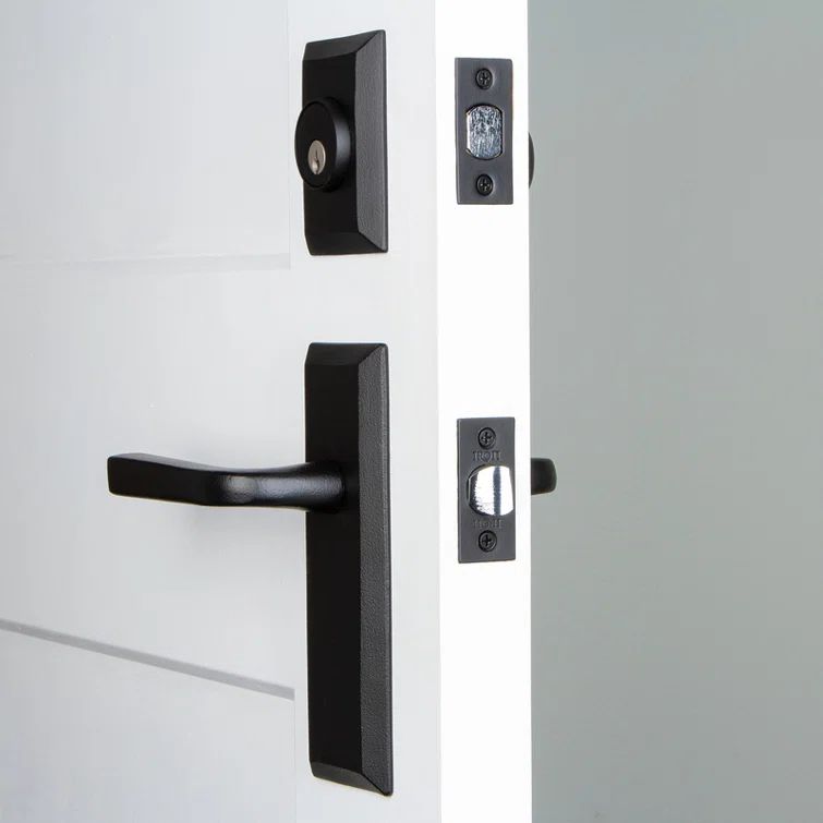 Matte Black Iron Entry Set with Deadbolt and Lever