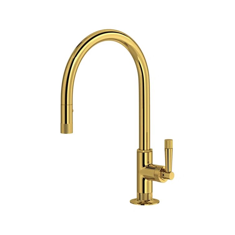 Michael Berman Brass Pull-Down Kitchen Faucet with Matte Black Finish
