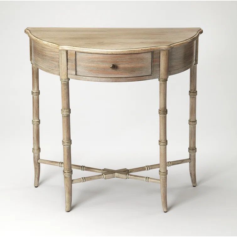 Skilling Driftwood Demilune Console Table with Storage