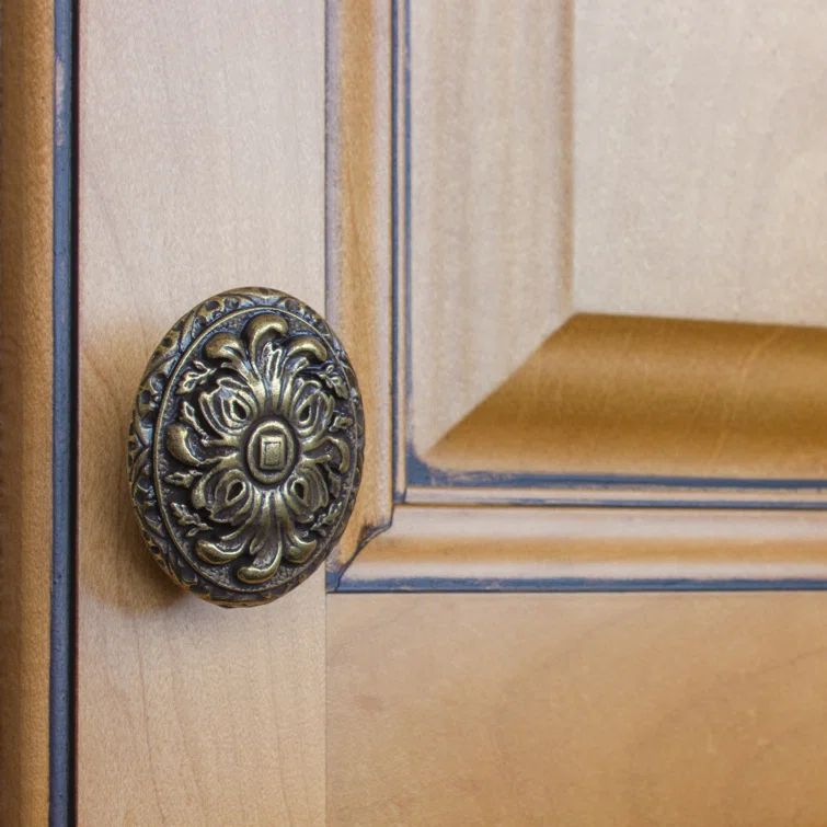 Antique Brass Ornate Oval Cabinet Knob Multipack