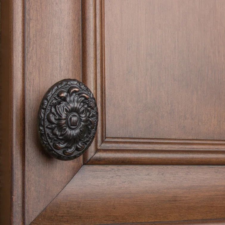 Victorian Oil Rubbed Bronze Ornate Oval Cabinet Knob Set