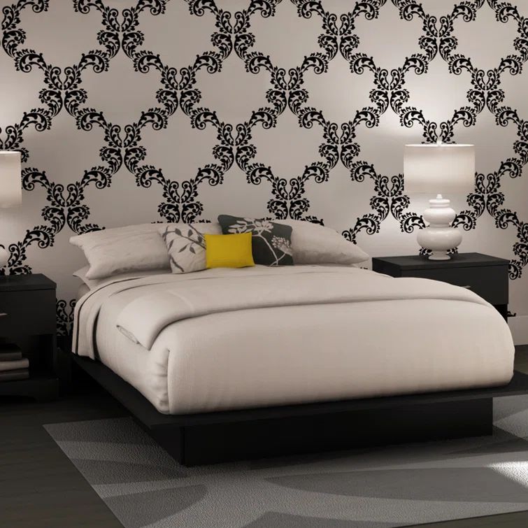 Black Queen Platform Bed with Storage Drawers