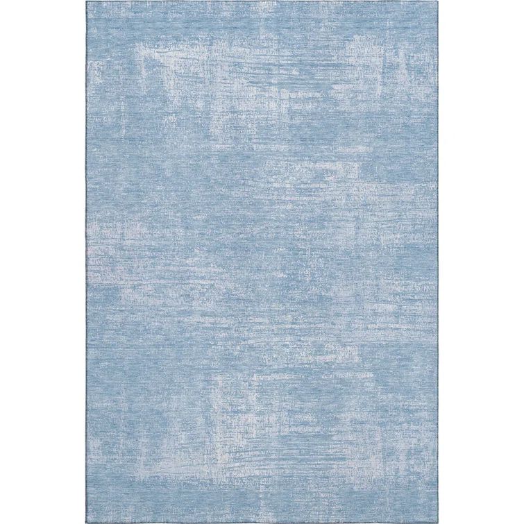Premium Blue Rectangular Synthetic Washable Rug 3' x 5'