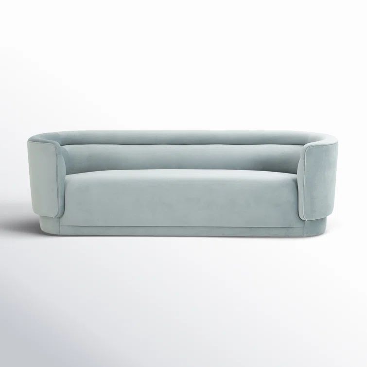 Kamila 93'' Sea Blue Velvet Tufted Sofa