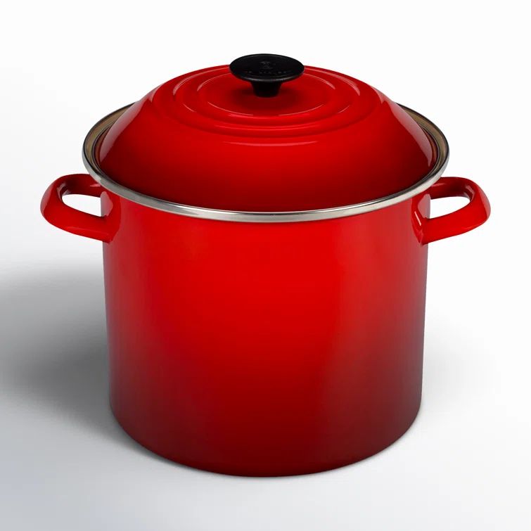 Cerise Red Enamel on Steel 6-Quart Stockpot