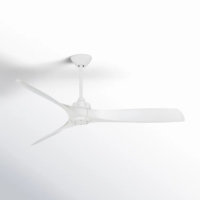 White 60" 3-Blade Ceiling Fan with Remote Control