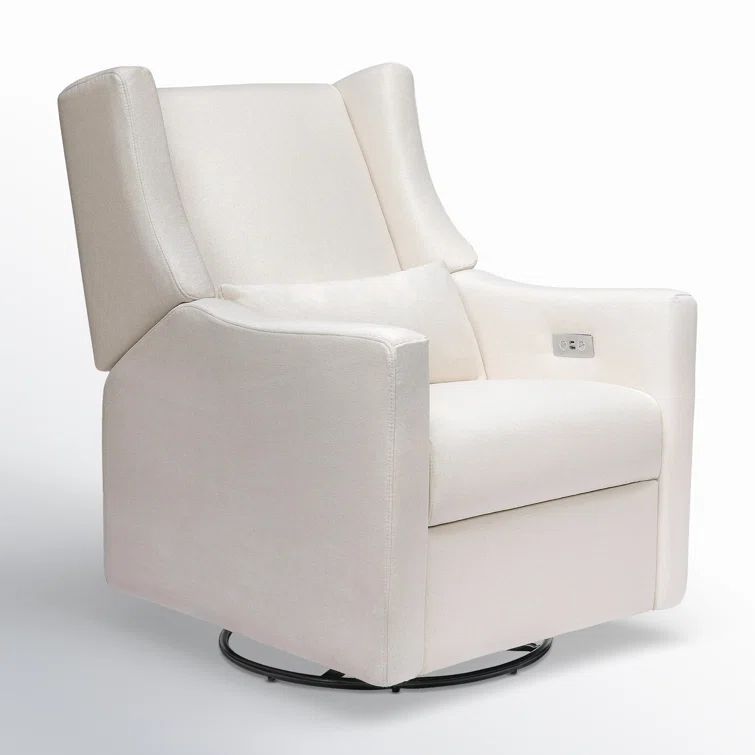 Eco-Weave Cream Performance Swivel Recliner Armchair with USB