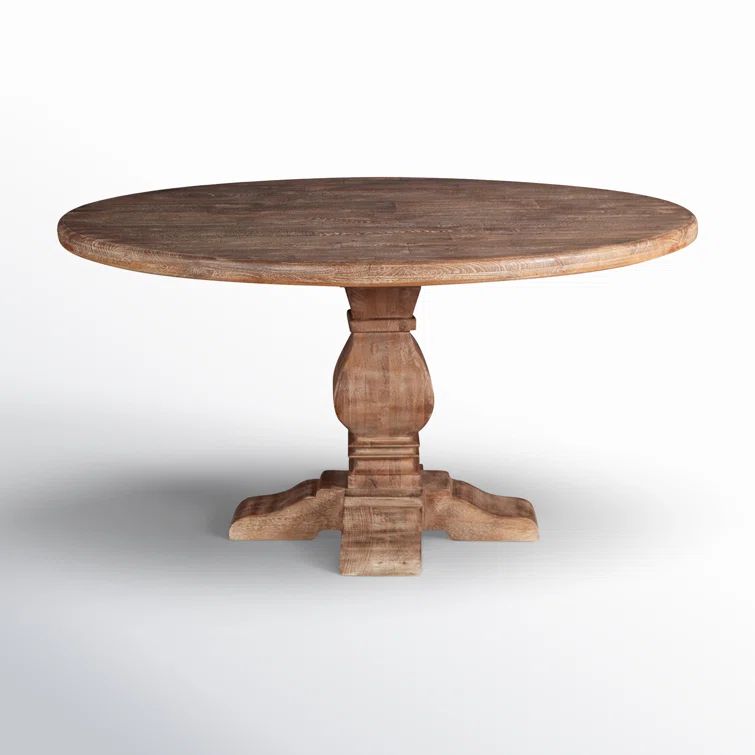 Candace 54" Reclaimed Mango Wood Round Dining Table in Antique Oak