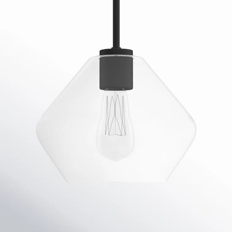 Jett Midnight Black Mini Pendant with Clear Glass Shade
