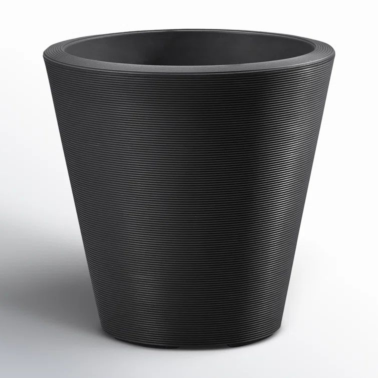 Caviar Black Crescent Garden 20" Polyethylene Planter