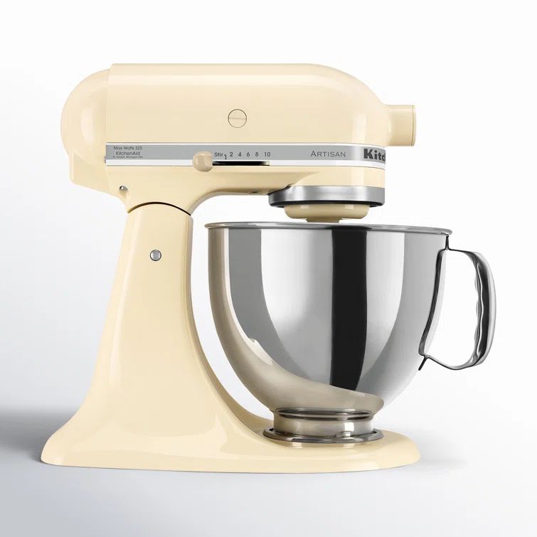 Almond Cream Stainless Steel 1.2 gal Kitchen Machine with Variable Speed