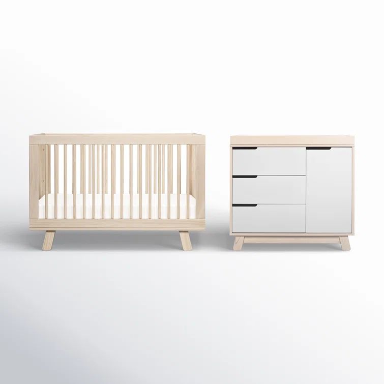 Natural and White 3-in-1 Convertible Nursery Furniture Set