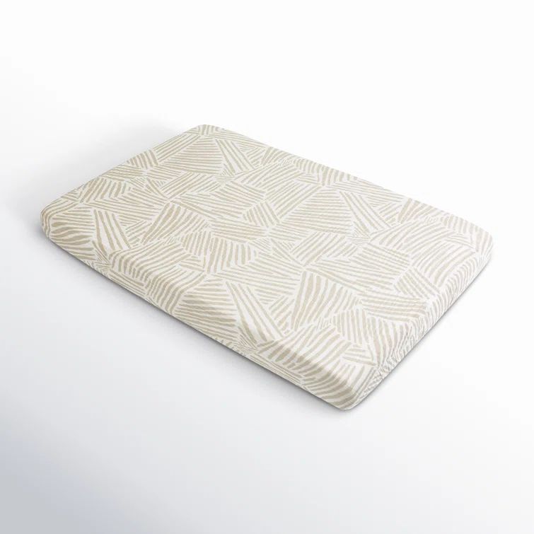 Organic Cotton Muslin Mini Crib Sheet in Oat Stripe